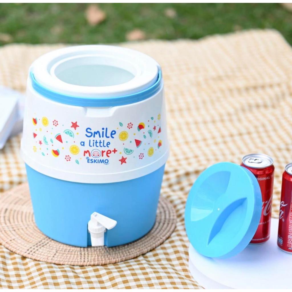 Eskimo กระติกน้ำมีก๊อกเอสกิโม ลาย SMILE (คละสี) กระติกน้ำ 8.2 ลิตร， 14 ลิตร (อัน)