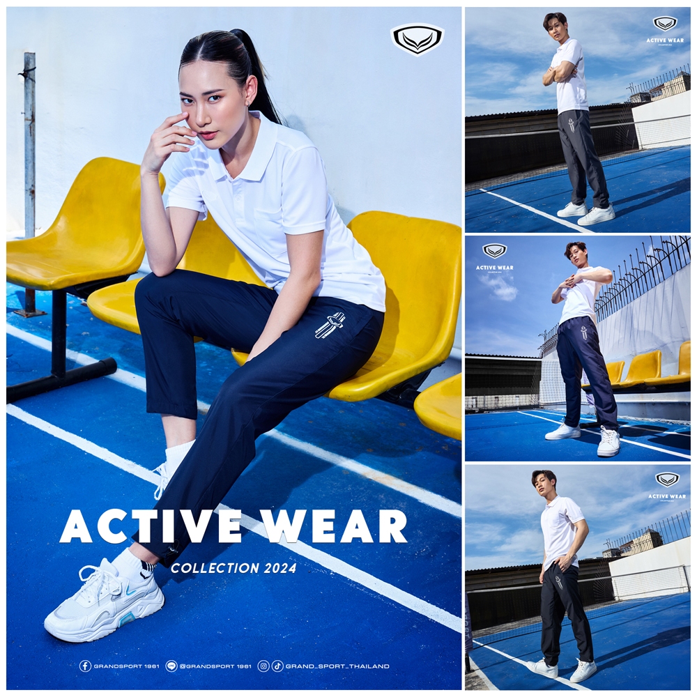GRAND SPORT กางเกงแทร็คสูทพิมพ์ลายโลโก้ รหัส : 010235