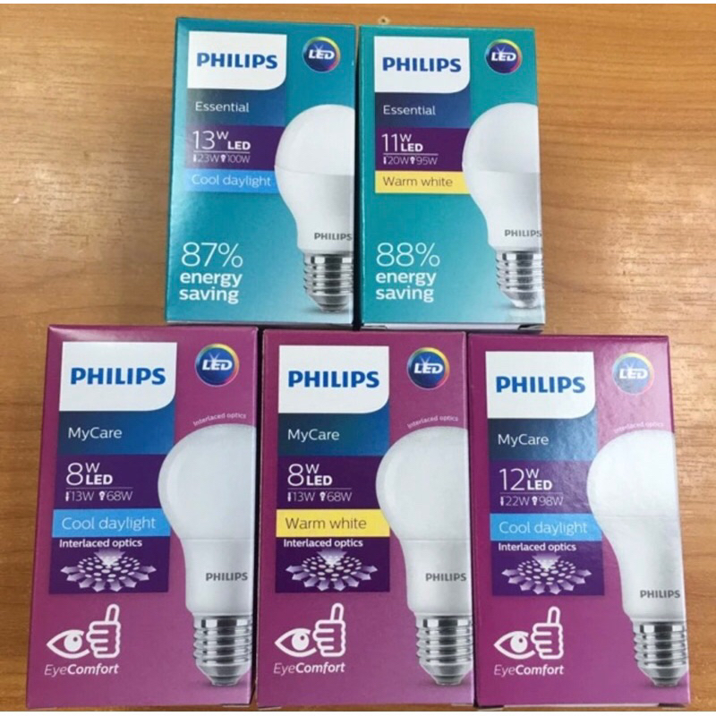 Philips หลอดไฟฟิลิปส์ LED Bulb MyCare 8W,12W E27 (รุ่นใหม่ Eye Comfort ถนอมสายตา)