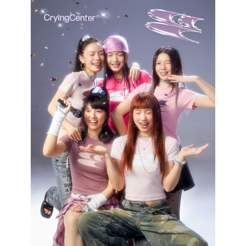 CryingCenter เสื้อยืดคอกลม Baby Tee Y2K Millennial Hottie