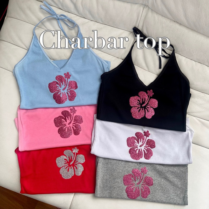 Charrr.bkk -Charbar top เสื้อคล้องคอชบากลิตเตอร์ เสื้อไปทะเล