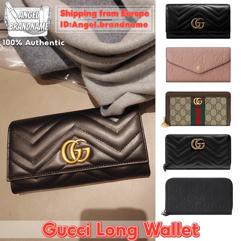 👜กุชชี่ Gucci GG Marmont / Ophidia Long Wallet กระเป๋าสตางค์ผู้หญิง กระเป๋าสตางค์ใบยาว