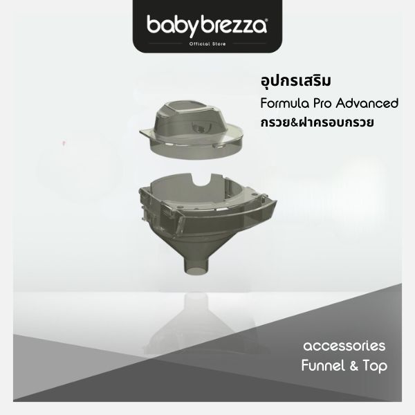 Baby Brezza Replacement Funnel & Cover For Formula Pro Advanced กรวยและฝาปิดสำรองสำหรับ Formula Pro Adva