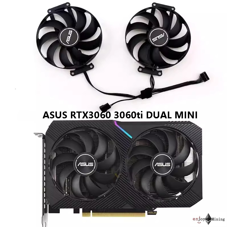 พัดลมการ์ดจอ ASUS RTX3060 3060ti DUAL MINI graphics card fan CF9010U12S/T129215SU