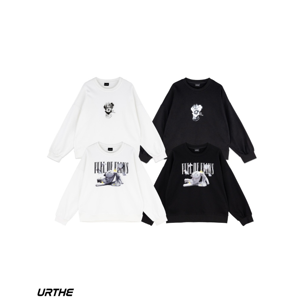 URTHE - เสื้อสเวตเตอร์ เเขนยาว รุ่น BOY WITH BLOOMS & FULL OF FLAWS