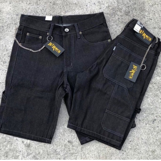 ขาสั้น3ส่วนผ้าดิบHirockแถมป้าย+โซ่ ป้ายเหลืองR443