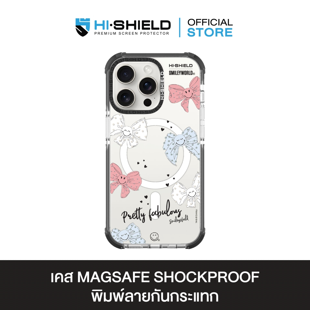 HI-SHIELD Stylish Magsafe Shockproof Case รุ่น Smileyworld Charming Bow2 [iPhone16,15Pro/Pro Max,14Pro/Pro Max] - เคส