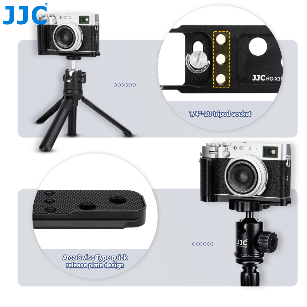 เคส JJC Hand Grip for Fujifilm X100VI X100V ด้ามจับโลหะ Arca Swiss