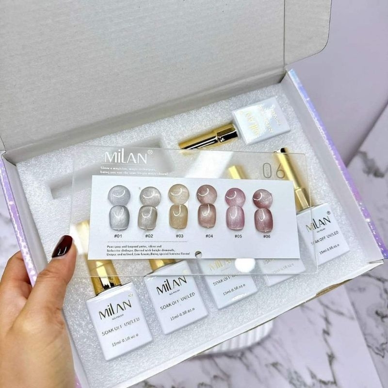 สีเจล สีลุกแก้ว Milan 6 สี ของแท้ 100% นำเขาจากเกาหลี