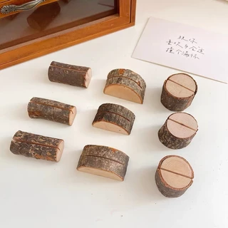 OurHome [พร้อมส่ง] ที่ใส่บันทึกข้อความไม้ Wooden message memo holder ตกแต่งโต๊ะ คลิปภาพ แฮนด์เมด ของตกแต่งบ้าน