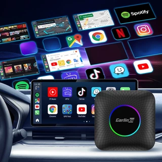 Carlinkit CarPlay Ai Box กล่องทีวีไร้สาย Android 13 8+128GB QCM 8-Core 6225 Android Auto YouTube Netflix อุปกรณ์เสริมรถ