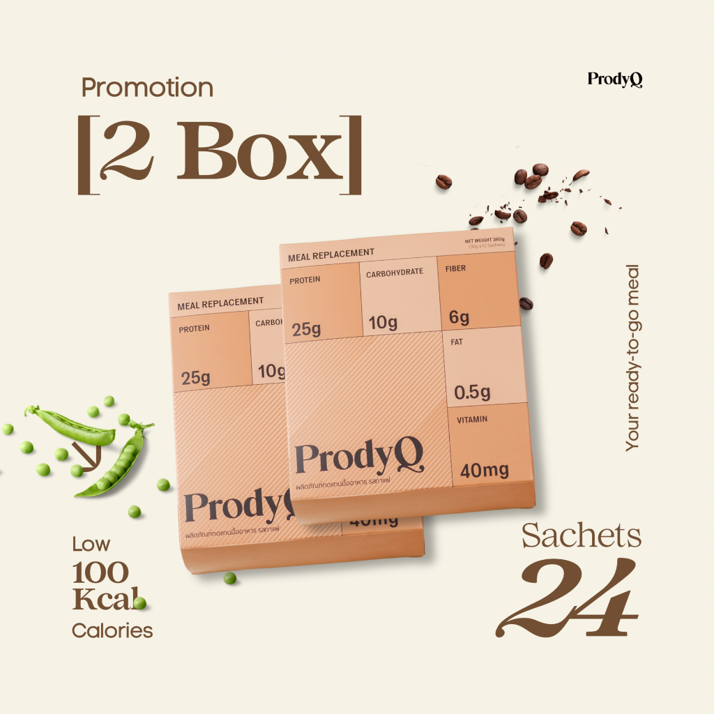 [2 กล่อง] ProdyQ มื้ออาหารพร้อมดื่มรสกาแฟ Plant Based Meal Replacement coffee flavor