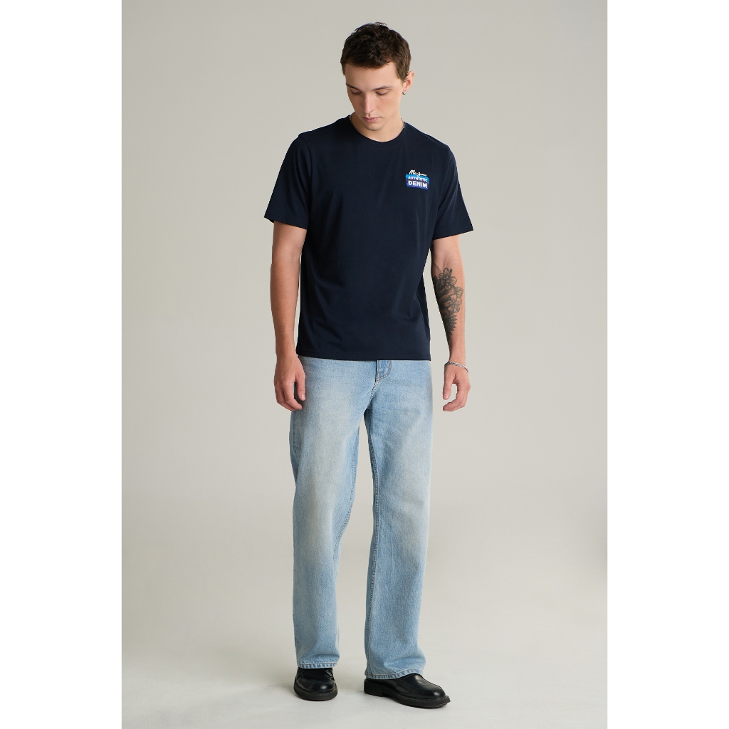 Mc jeans เสื้อยืดแขนสั้นผู้ชาย คอกลม สีกรมท่า MTSZC05