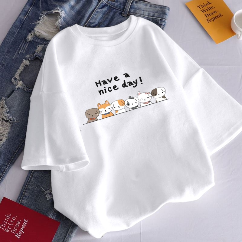 《พร้อมส่งจากไทย》เสื้อยืดพิมพ์ลายตัวอักษร เสื้อยืดแฟชั่น เรียบง่าย ใหญ่สุด 5XL