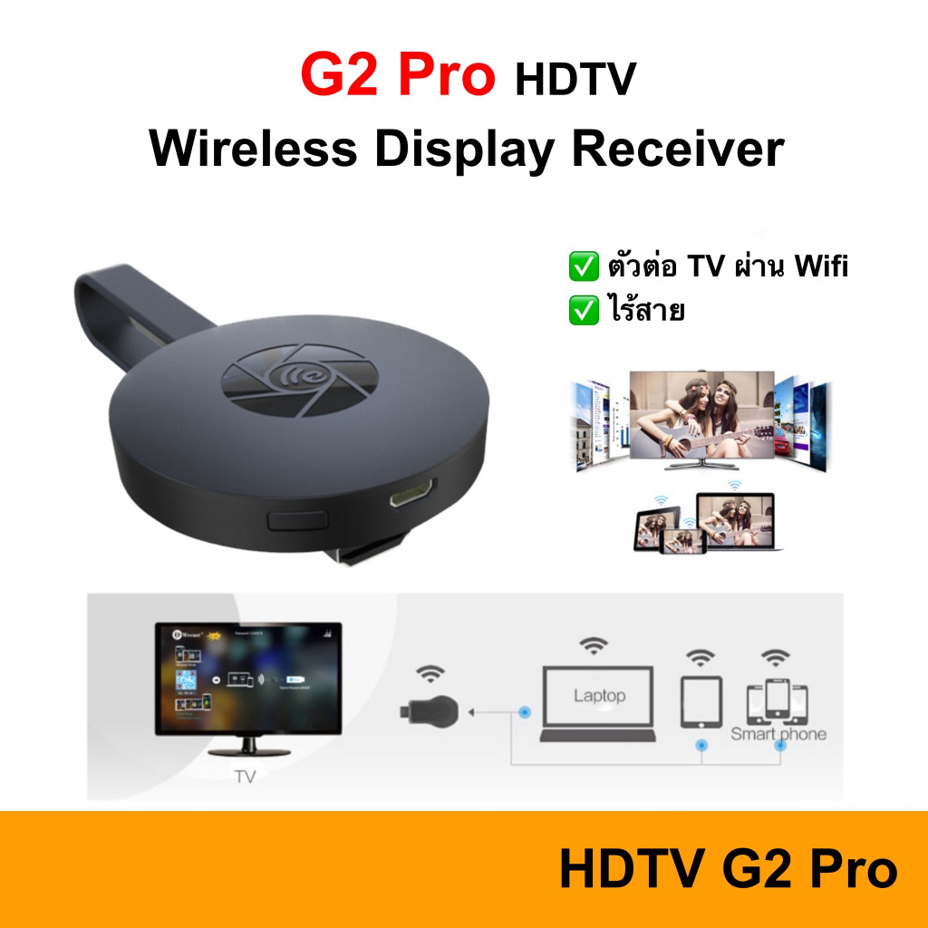 MiraScreen G2 Pro WiFi TV HDMI Airplay Stick Wireless Anycast Miracast สำหรับ Ios Android HD ต่อออกทีวี ออกทีวี ต่อทีวี