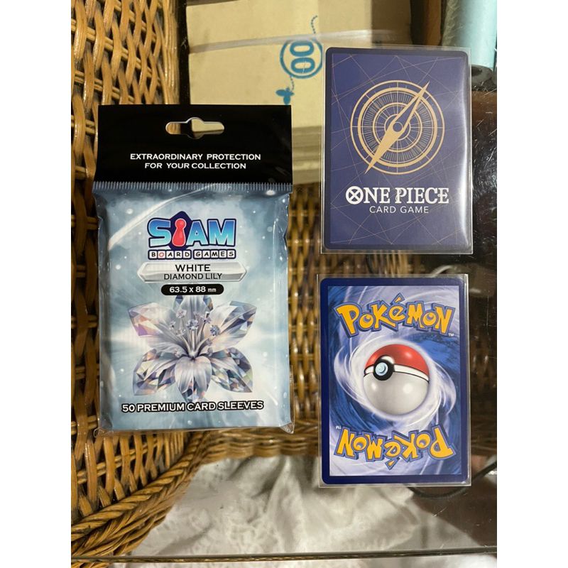 Sleeves Siam Boardgame (White Diamond Lily 90 ไมคอน) ซองใส่การ์ดโปเกมอน วันพีช การ์ดสะสมอื่นๆ