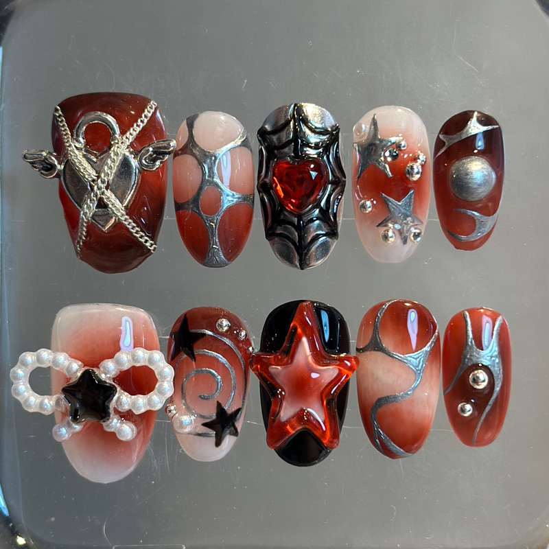 เล็บปลอม pvc nails 153 ( ถ่ายรูปจากงานจริงทุกชิ้น )
