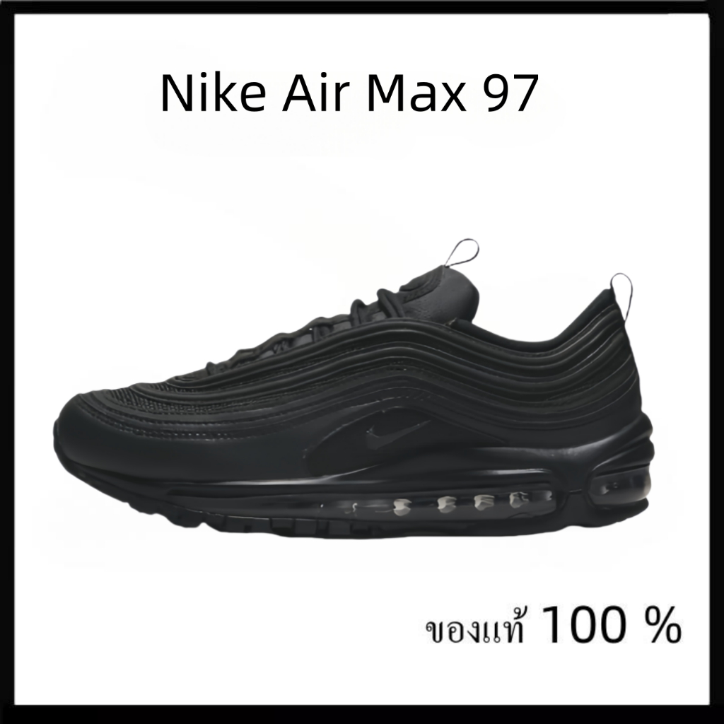 Nike Air Max 97 triple black（ของแท้ 100 %）รองเท้าผ้าใบ ผู้ชาย ผู้หญิง รูปแบบ รองเท้า