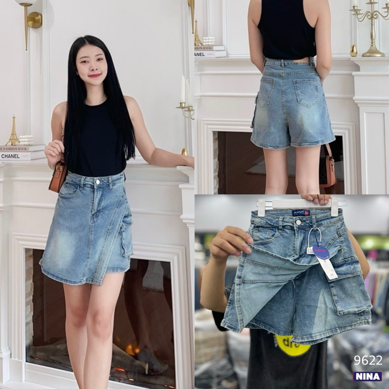 👖NN-ST🌟#9622 งานกางเกงกระโปรงทรงคาร์โก้ ผ้ายืดเยอะ รุ่นนี้บอกเลยว่า ดีย์ ผ้านิ่มยืด เอวสูง