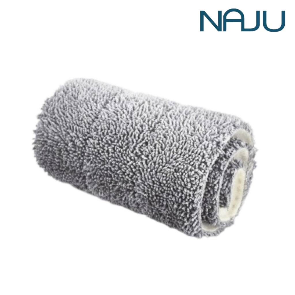 Naju ผ้าม็อบถูบ้าน Flat Dust Mop 3 ผืน ผ้าม็อบ ผ้าไม้ถูบ้าน สำหรับใช้เปลี่ยน ไมโครไฟเบอร์