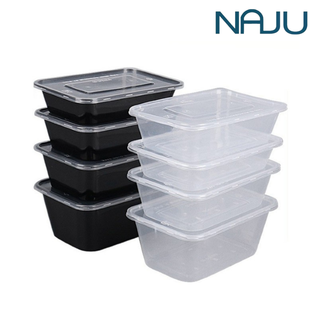 Naju กล่องพลาสติกรุ่นฝาล็อคแน่นสนิท กล่องใส่อาหาร 1ช่อง 2ช่อง กล่องอาหารพลาสติก กล่องเหลี่ยม ทนความร้อน Food Containers