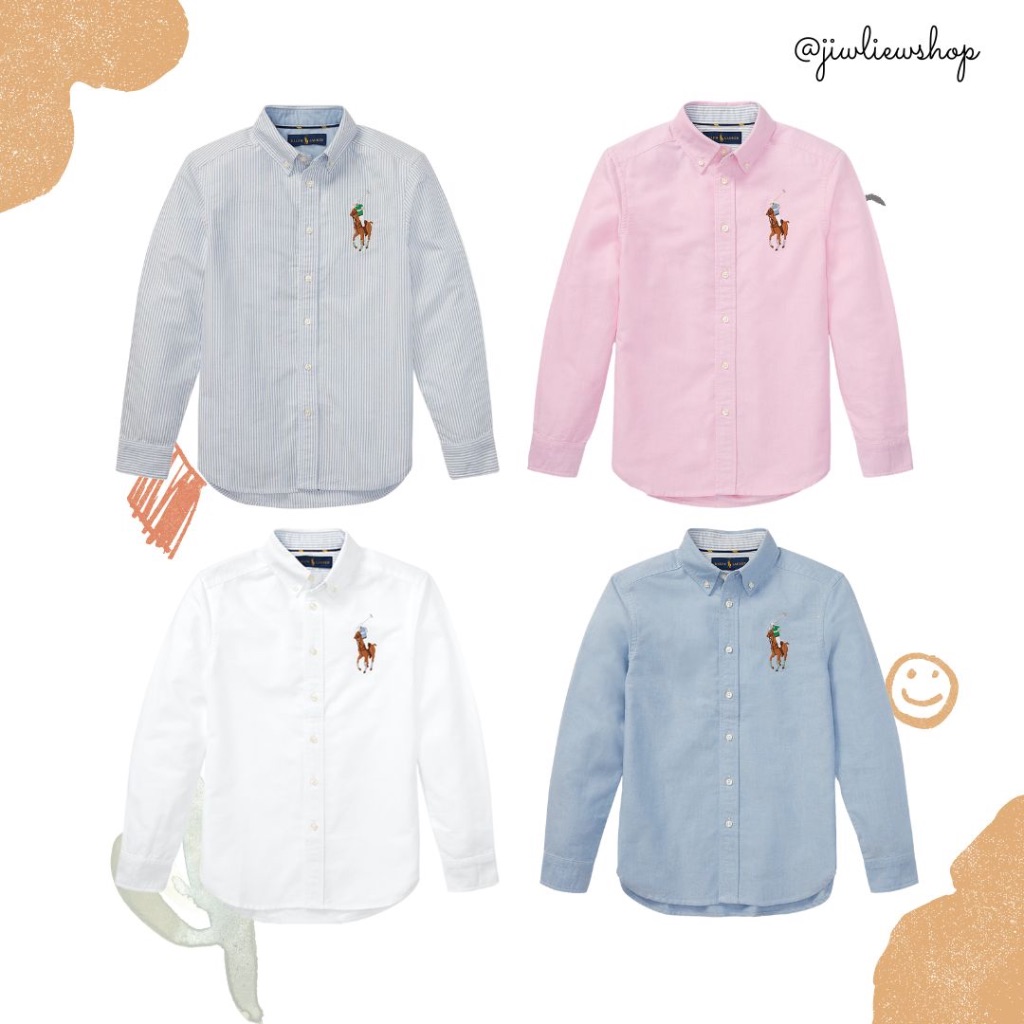 Ralph Lauren Big Pony Oxford Shirt (boy Size) สินค้าแท้ ใหม่ ป้ายห้อย