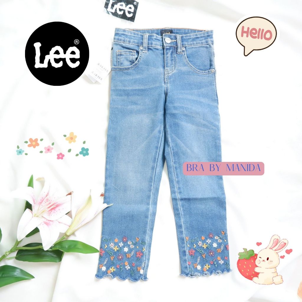 LEE KIDS  แท้ 100%  งานใหม่ ป้ายห้อยครบ  กางเกงยีนส์ เด็กผู้หญิง รุ่น LK K1105004 สียีนส์