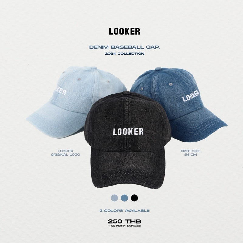LOOKER - DENIM BASEBALL CAP หมวกแก๊ปยีนส์ 3 สี