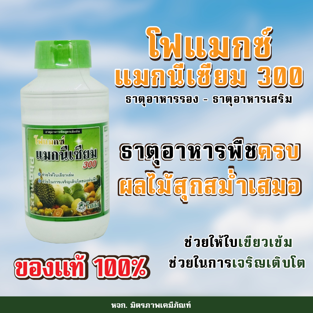โฟแมกซ์ แมกนีเซียม300 บริษัท โซตัส เร่งการเผาผลาญช่วยให้ใบเขียวเข้ม ขนาด 500 มิลลิลิตร