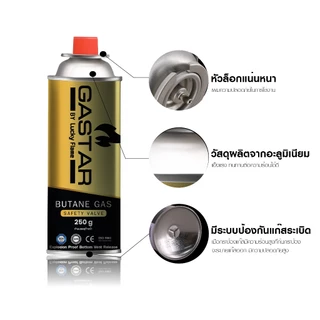 Lucky Flame แก๊สกระป๋อง รุ่น GSP-001 แก๊สบิวเทนกระป๋อง ปริมาณ 250 กรัม (แพ็ค 3 กระป๋อง)