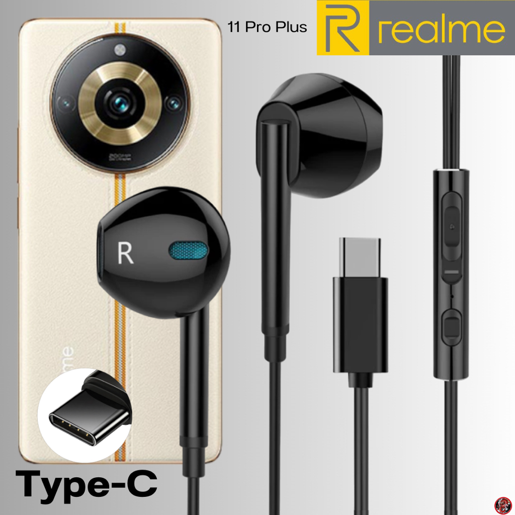 หูฟัง Realme Type-C สมอลทอล์ค เรียลมี 11 Pro Plus ไทป์ซี สวมใส่สบาย เบสนุ่ม เสียงดี เพิ่ม-ลดระดับเสียง M15