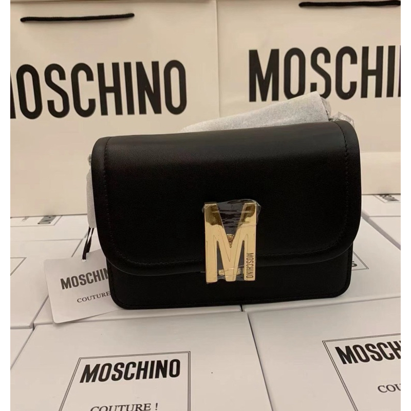 Moschino M logo-plaque bag หนังแท้อะไหล่ทอง✨✨แท้💯