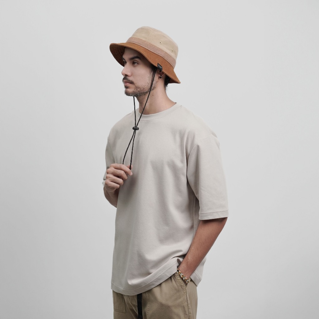 G113 Sand หมวกบักเก็ต Cotton washed ฟอกเฟด สไตล์สตรีท เบา ใส่สบาย มีซับใน ระบายอากาศได้ดี