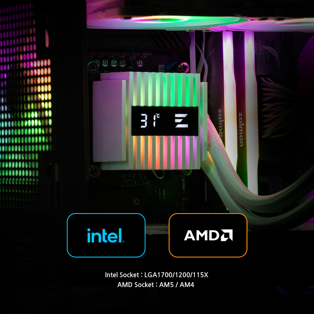 CPU LIQUID COOLER (ระบบระบายความร้อนด้วยน้ำ) ZALMAN ALPHA2 A24 (WHITE)