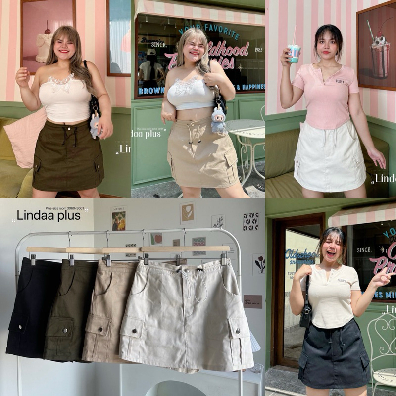 Linn✅ กระโปรงกางเกง (New) กระโปรงสาวอวบ เอว32-48นิ้ว plussize