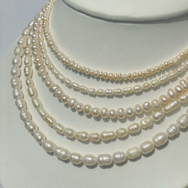 Piing Me Minimal Freshwater Pearl Necklace | สร้อยคอไข่มุกน้ำจืด (ของแท้) พร้อมส่ง✨🍃🐚