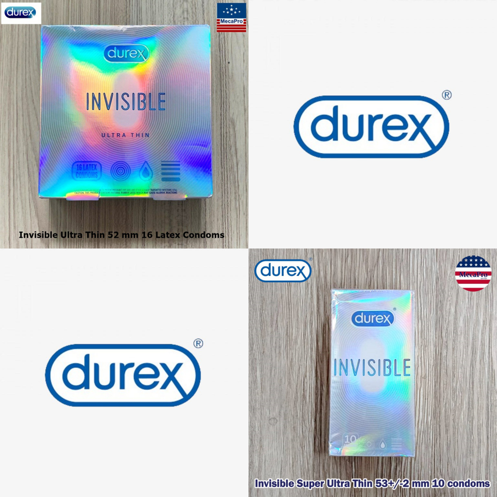 Durex® Invisible Ultra Thin 52 mm and 53 mm ดูเร็กซ์ ถุงยางอนามัย รุ่นบางเฉียบ 52,53 มม.