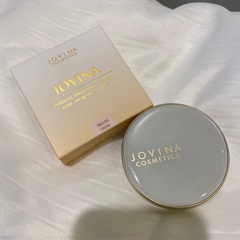 🤍 ส่งต่อ คุชชั่น Jovina : Everyday Perfecting Cushion Long Wear SPF PA+++ สี 01 Creme มือสอง