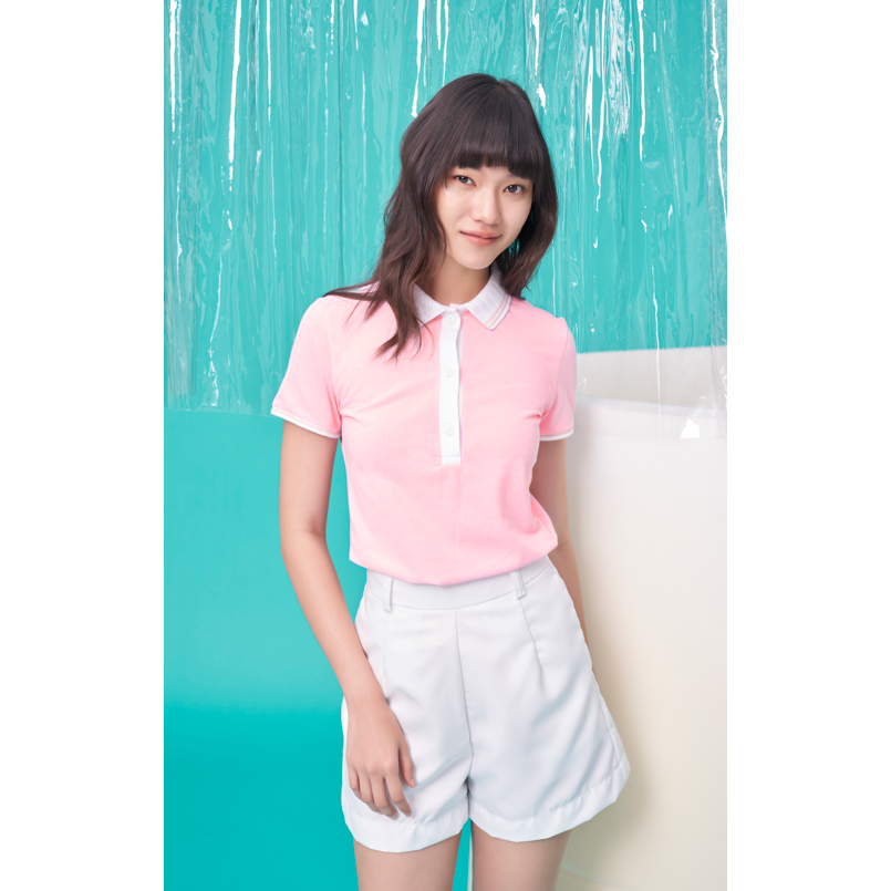 UPTOYOU เสื้อโปโลผู้หญิงแขนสั้น woman polo with uptoyou embroidered