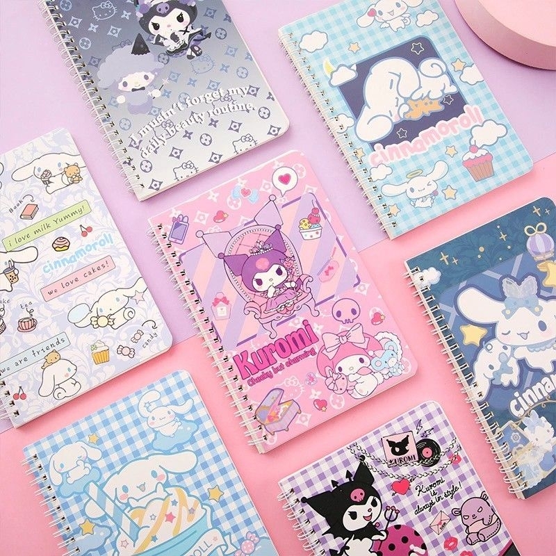 พร้อมส่ง สมุดโน้ตสันห่วง ลายSanrio แสนน่ารัก A5 มีเส้น 60 แผ่น