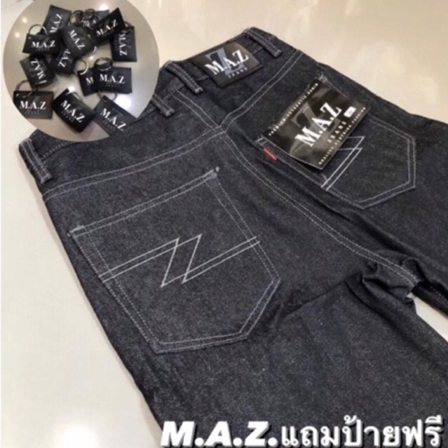 M.A.Z.16Oz กางเกงยีนส์ขากระบอกใหญ่ เน้นปั้นเฟด+แถมป้าย