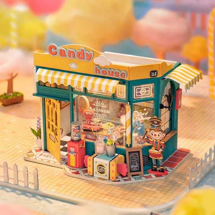 Rolife DIY Miniature House - Rainbow Candy House โมเดลบ้าน ตัวต่อไม้ บ้านตุ๊กตา | ของแต่งบ้าน ของเล่นศิลปะ DIY