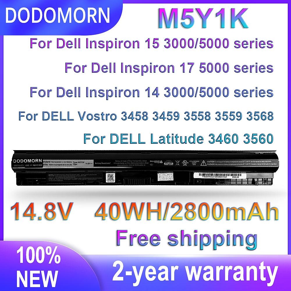 DODOMORN ใหม่แบตเตอรี่ M5Y1K สำหรับ Dell Inspiron 15 3000 Series 15-3551/3552/3567 15 5000 Series 5551/5552/5555/5558/55