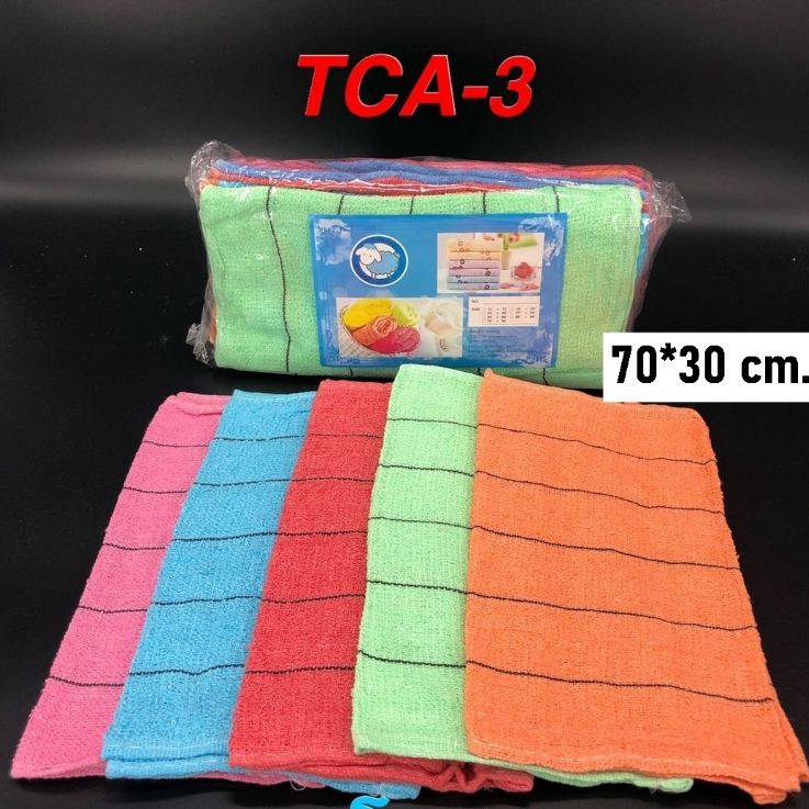 ผ้าขนหนู (1โหล) เช็ดหน้า เช็ดผม อเนกประสงค์ คอตตอน/นาโน (คละสี) TCD ขนาด 30*70cm. - รูปที่ 2