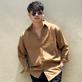 Fomo-เชิ้ตแขนยาวโทนสีน้ำตาล เชิ้ตสีเอิร์ธโทน**เช็คไซซ์จากตางรางไซซ์ของทางร้านเท่านั้น**