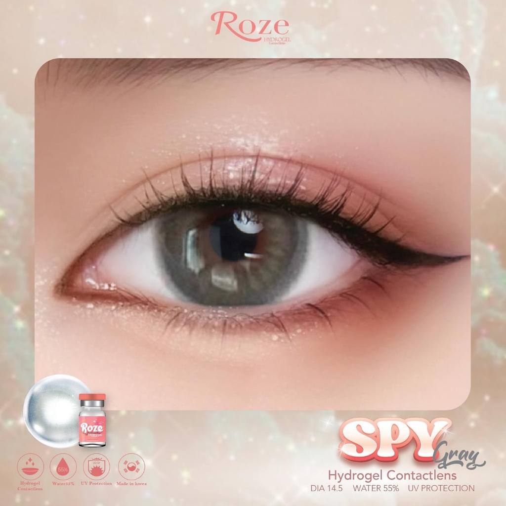คอนแทคเลนส์ Roze ค่าอมน้้ำ 55% ลาย Spy Gray