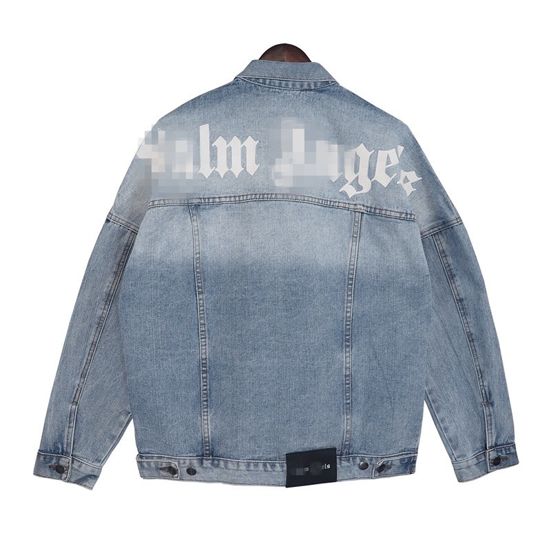 Palm Angels denim jacket PA angel classic letter logo printed denim jacket men and women with the same tide brand high s