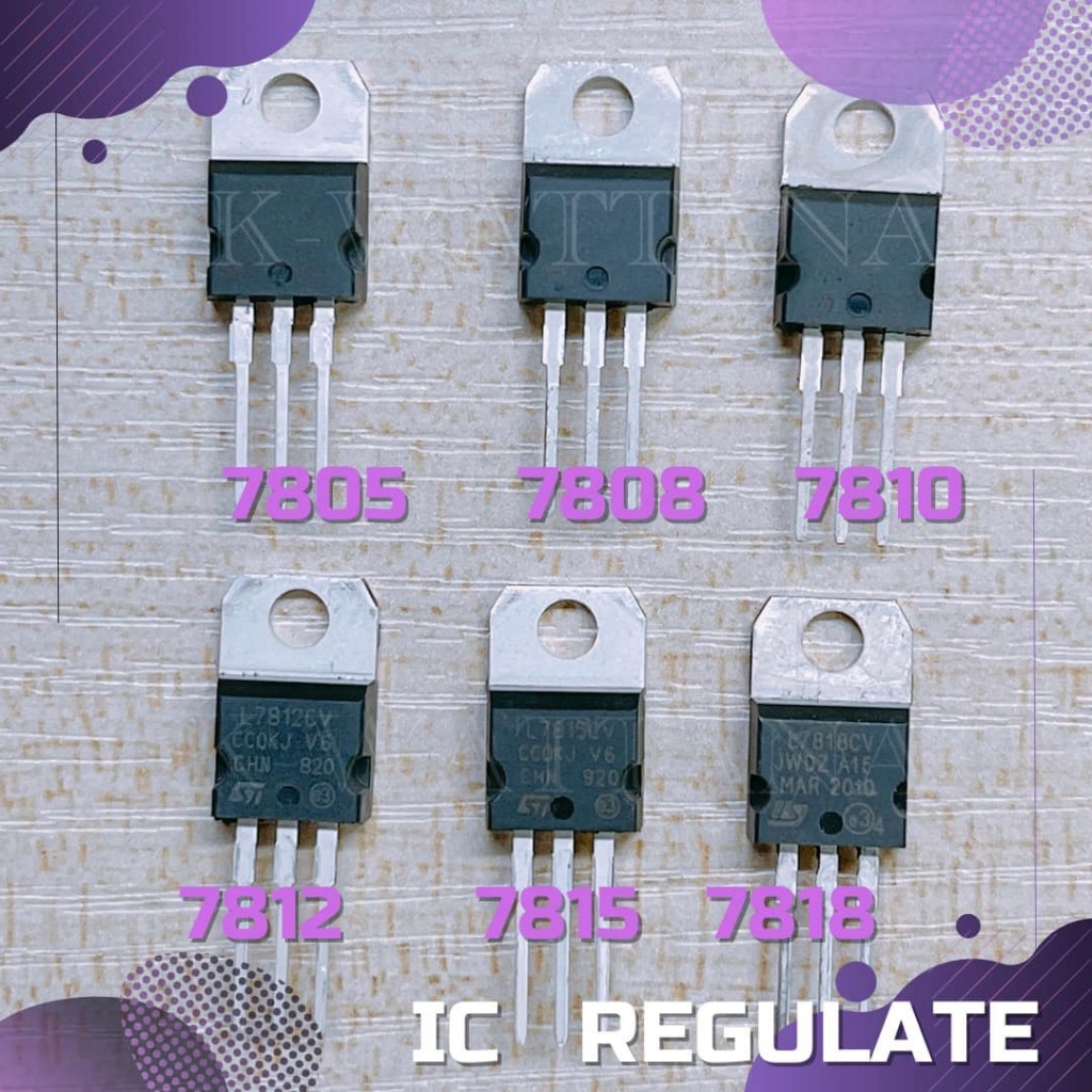 [จำนวน 10ตัว] ic regulate ไอซี เร็กกูเลท ยี่ห้อ ST เบอร์ 7805,7808,7810,7812,7815,7818