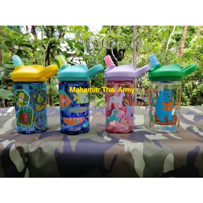 กระติกน้ำ Camelbak รุ่น Eddy+Kids 14oz ปี 2024 ลาย Explorer Patches , Fun Fish , Unicorn Floral , Reading Animals,BTS