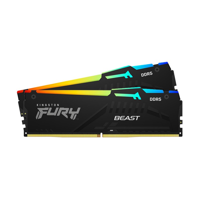 64GB (32x2) DDR5 6400MHz RAM (แรม) KINGSTON FURY BEAST RGB EXPO BLACK (KF564C32BBEAK2-64)